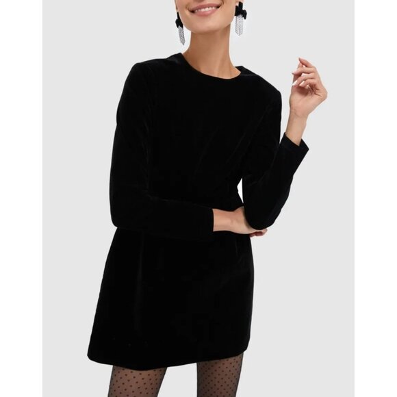 New Tuckernuck Haley Velvet Tailored Mini Dress Black 2, XS - Picture 1 of 8